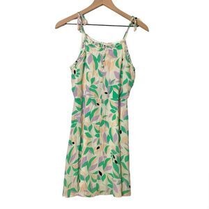 NWT GB girls tropical print tie shoulder button front dress. Size 16
